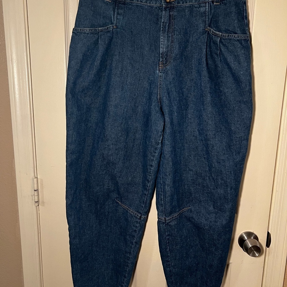 Poetry Barrel Pleated Jeans Hemp Organic Cotton Indigo
